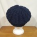 Vtg ARIS Navy Blue Acrylic Cable Knit Tam Beret Hat Cap One Size Stretch Fit   eb-78267629
